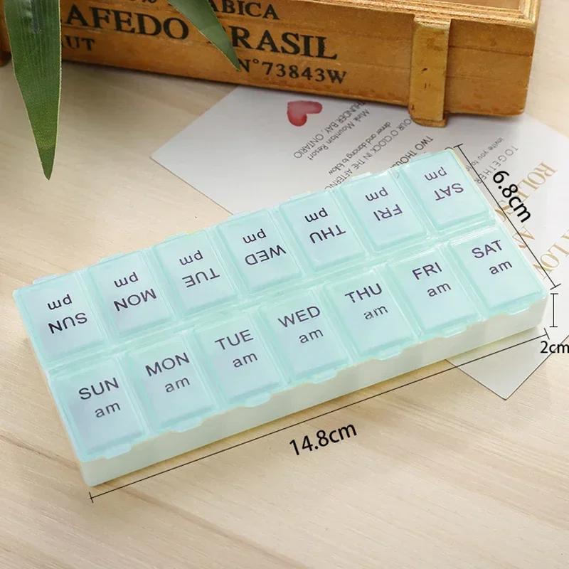 

Weekly Transportable Journey Pill Cases Case 7 Days Organizer 14/21 Grids Pills Container Storage Tablets Drug Vitamins Medicine