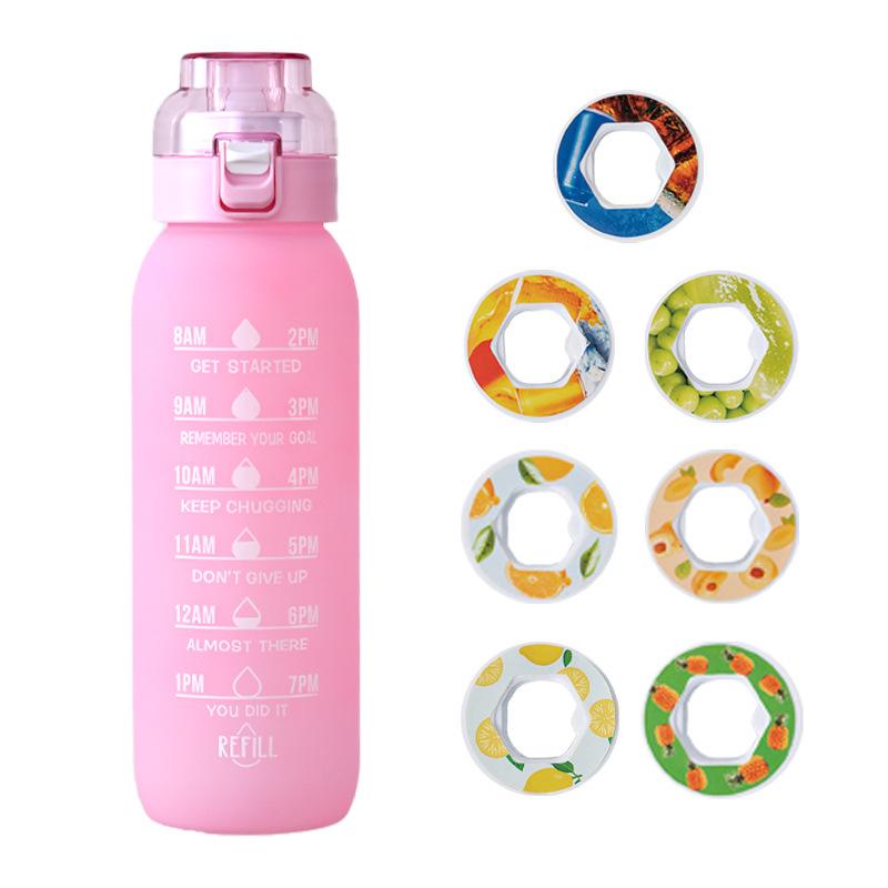 Fruit-Flavored Zero Calorie Water Bottle with Pop-Up Lid and Aroma Ring
