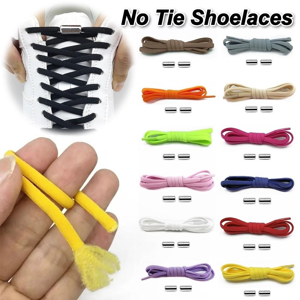 Easy Wear Semicircle No Tie Shoelaces Metal Lock Adjustable Lazy Laces Elastic One Size Fits All Shoe Rope Shoes Accessories