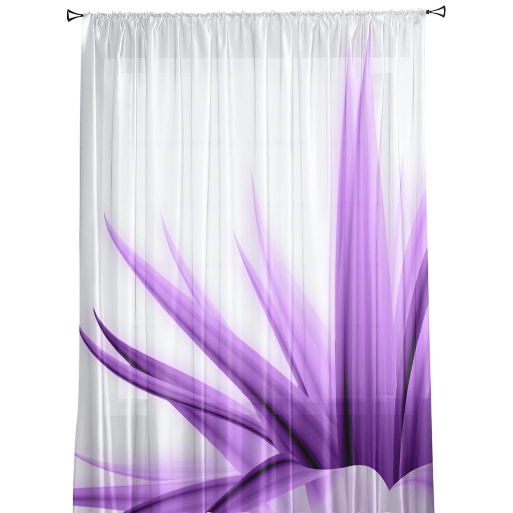 Flowers Purple Petals Beautiful Tulle Curtains For Living Room Sheer Curtain Bedroom Voile Decorative Window Treatments