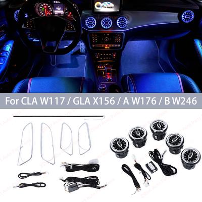 12Colors LED For Mercedes-Benz AMG A/B/CLA/GLA Class W176 W117 W156 W246 Ambient Light Bluetooth APP Control Dashboard Air Vent