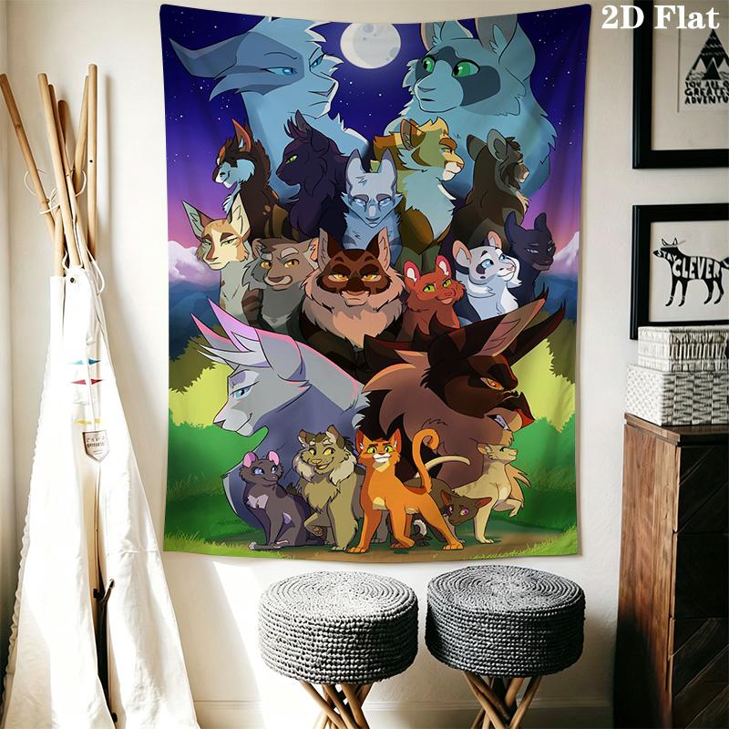 Warrior Cats movie Pattern Home Decor Tapestry, Wall Hanging, Decorative RV Wall Cloth.XGT0914577