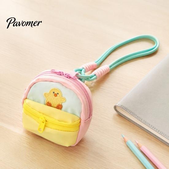 Lightweight Polyester Change Holder Small Coin Purse, Macaron Style Mini Backpack Pendant with Lanyard, Compact Storage Case for Keys Pouch