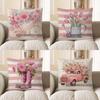 Home Decor Floral Bicycle Design Throw Pillow Cover Pattern Cushion Cover Suitable For Sofa Bedroom Car Pillow Cover
