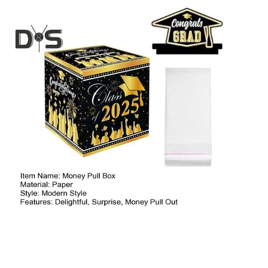 Pokladnička na promoce na peníze v hotovosti Dárkové překvapení Držák na dárky pro absolventy DIY Pokladnička na promoci s vytahovací kartou na párty potřeby
