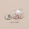 High-End No-Sew Clover Bow Brooch for Shirt Collars