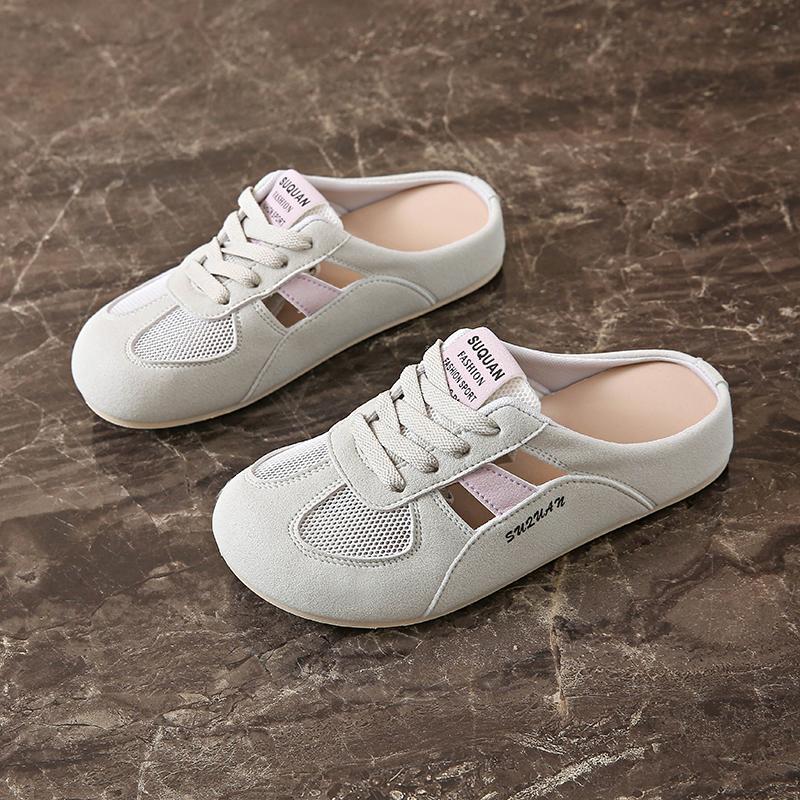 Fashion Ladies Shoes 2025 Brand Closed Toe Women's Slippers Fashion Outdoor Lace-up Mesh New Best Seller Comfortable Casual Shoeszapatos