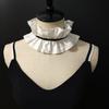 Vintage Adjustable Ribbon Tie Fake Collar Victorian Ruffled Neck Ruff Decorative Neckwear Accessory For Women Cosplay