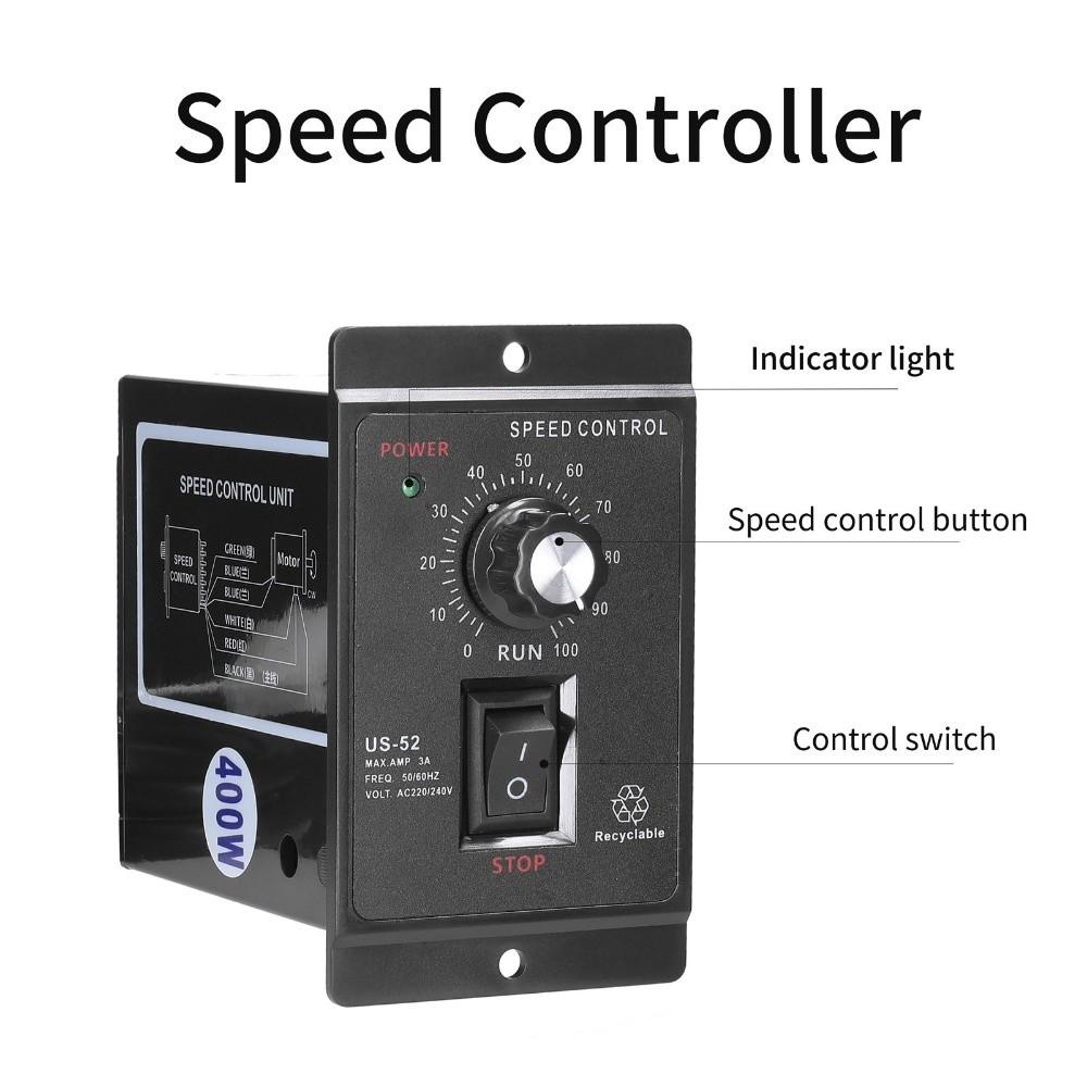 Regulátor otáček motoru model US-52 400W AC220V Regulátor AC motoru Průmyslové aplikace