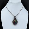 Rainbow Solar Quartz Druzy Copper Wire Wrapped Jewelry Rainbow Moonstone Pendant Copper Gemstone Pendant Handmade Wire Jewelry Gift For Him