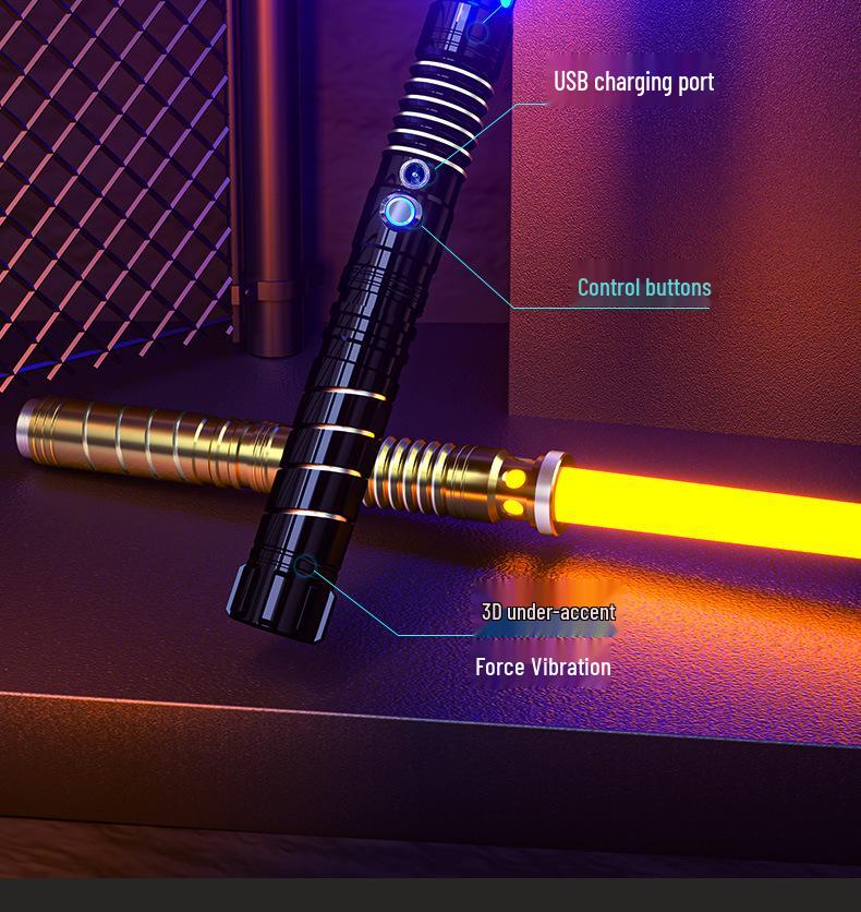 Interactive Color-Changing Light-Up Metal Laser Sword Toy for Performances