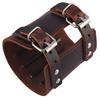 Punk Rock Gothic Leather Wrist Bracer Guards Arm Protector Wristband Brown