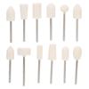 12pcs Premium Wool Felt Nail Drill Buffing Bit  Gold Silver Jewelry Mirror Finishing