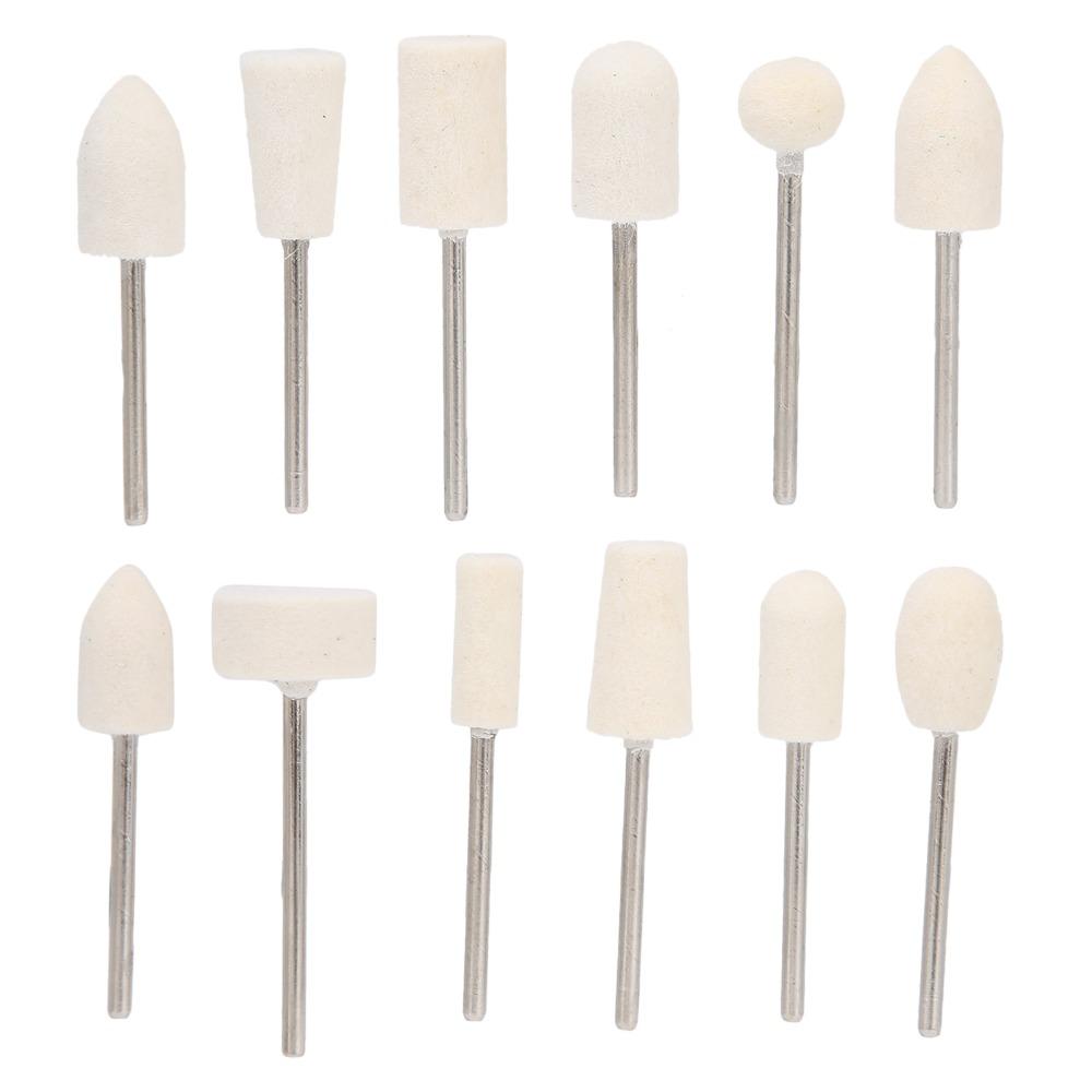 12pcs Premium Wool Felt Wool Felt Nail Polishing Head Salon & Home DIY Manicure Maintenance