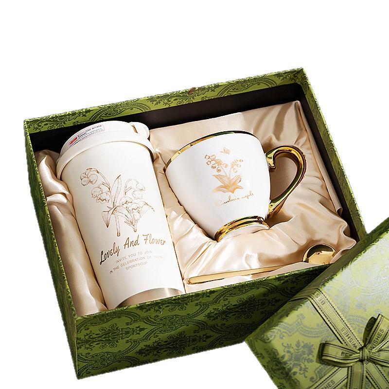 Luxury Coffee Cup Gift Set, Premium Valentine's Day Present for Girlfriend