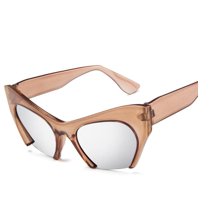 Retro Cat Eye Glasses Black Glasses Frame Transparent Hlaf Frame Sunglasses For Women Luxury Brand Sun Glasses Eyewear Uv400