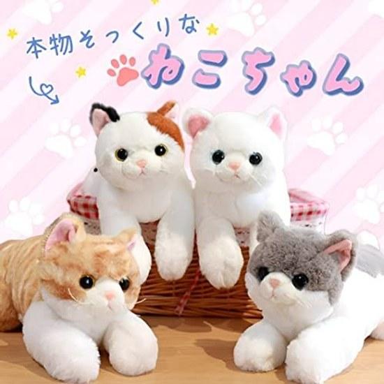 Brown Tabby Body Pillow 50cm Stuffed Animal Cat Realistic Fluffy Soft Side Sleeping Cute Bedding Cuddle Children Comfortable Cushion Multifunctional