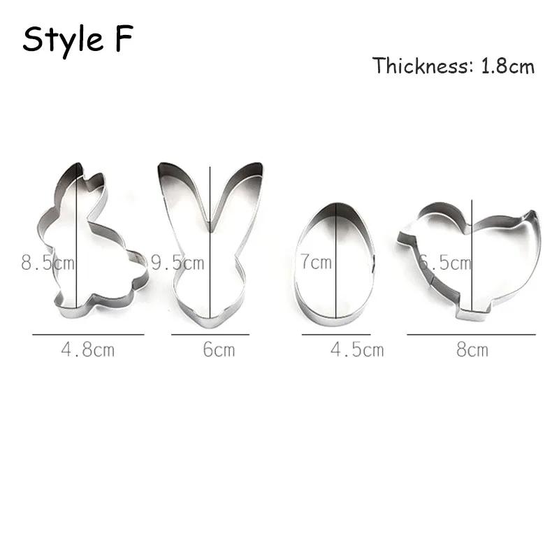 9Pcs Easter Bunny Cookie Cutters Jar Sauce Chocolate Stamp Mold Rabbit Egg Biscuit Fondant Embosser Mold Cake Decor Baking Tools