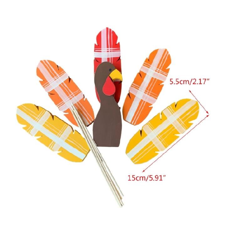 Festive Thanksgiving Turkey Decoration Centerpiece for Flower Pots Planter Inset
