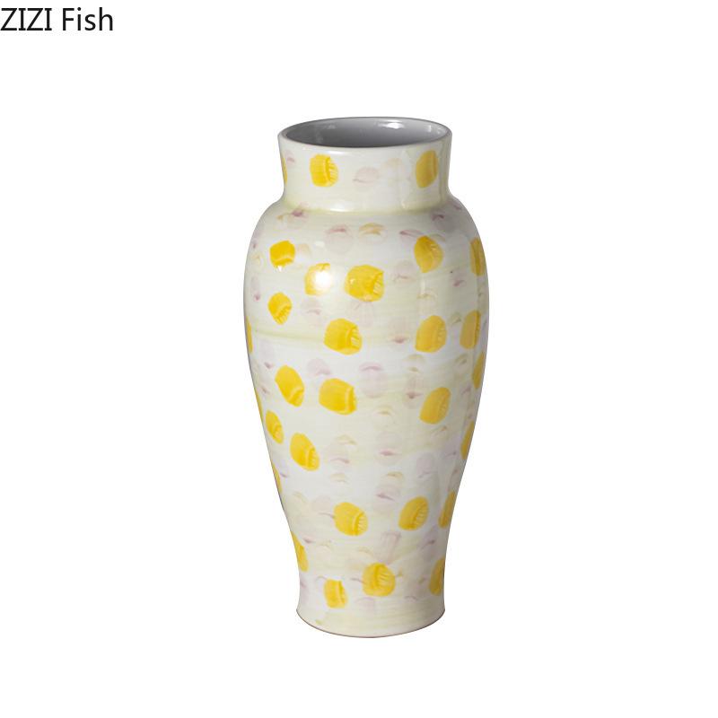 Painted Ceramic Vase Hydroponic Potted Plant Floral Vases Table Decoration Flower Arrangement Ornaments Room Aesthetic Decor