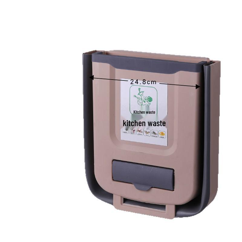 Foldable Wall-Mounted Kitchen Trash Can - Large, No Bend, Easy Clean, Hanging Design