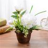 1 Set Artificial Simulation Silk Peony Flowers + Green Plant Bonsai With Flower Potted Wedding Party Home Decoration