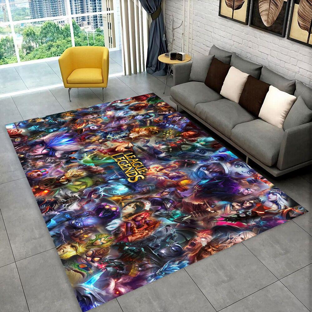 3D LOL League of Legends Jinx Game Gift Carpet Rug for Living Room Bedroom Home Sofa Decoration,kids Play Non-slip Floor Mat