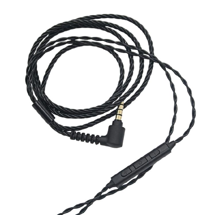 Enhanceds Sound Quality 4 Braideds Wire Cable Triple Button Mics MMCX Connectors for SE425 SE535 Headphones