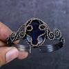 Lapis Lazuli Gemstone Handmade Copper Wire Wrap Cuff Bangle Adjustable ET-4978