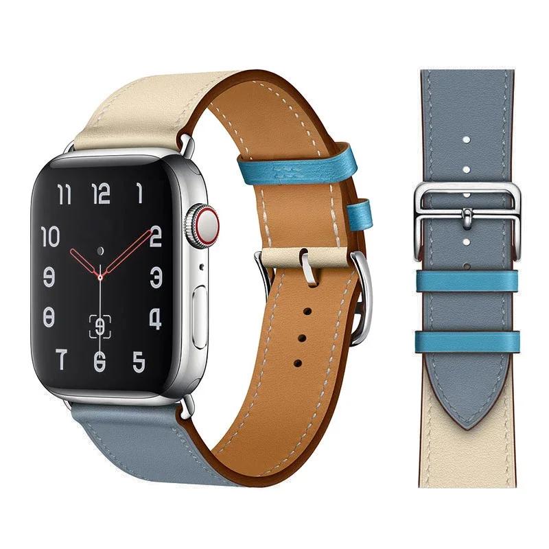 Genuine Leather Bracelet Strap For Apple Watch Band 45mm 49mm 41mm 44mm 42mm 46mm Leather Wristband iWatch Ultra 11 10 9 8 7 6 5