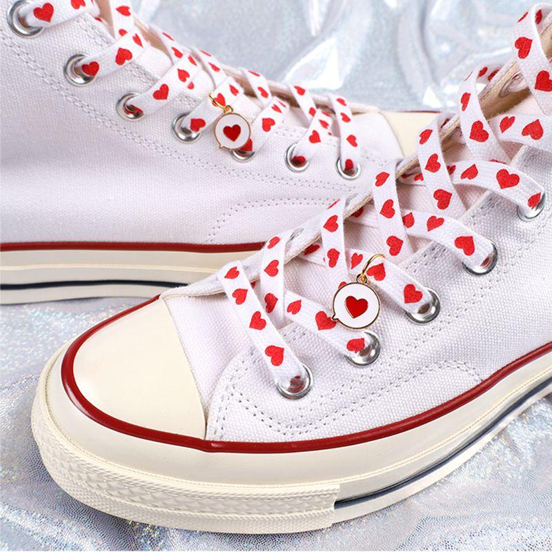 Fashion Shoes Cswo01 Men's New Flat Love Heart Shoelaces For Wo's Sneakers Suitable For Aj/Af1 High Canvas Shoe Laces Sport Shoelace For Shoes 100Cm