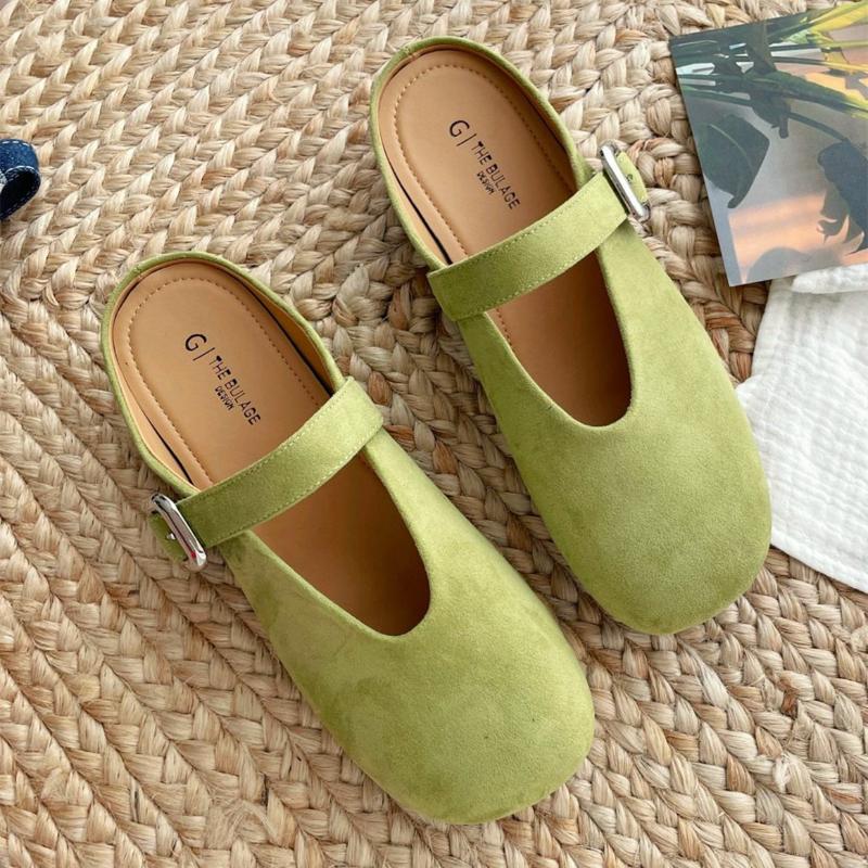 Fashion Fashion Round Toe Shallow Flat Sandals Women High Quality Faux Suede Ballet Flats Women Elegant Comfort Soft Sole Casual Shoes