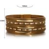 Square Leather Bracelet for Women Boho Tube Multilayer Wrap Wide Bangle Party Jewelry Accessory