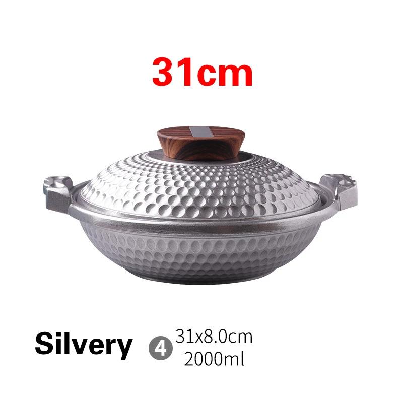 Commercial set Fish hot pot Fondue Chinoise Induction cooking gas universal aluminum pot tajine Thick uncoated soup dry pots