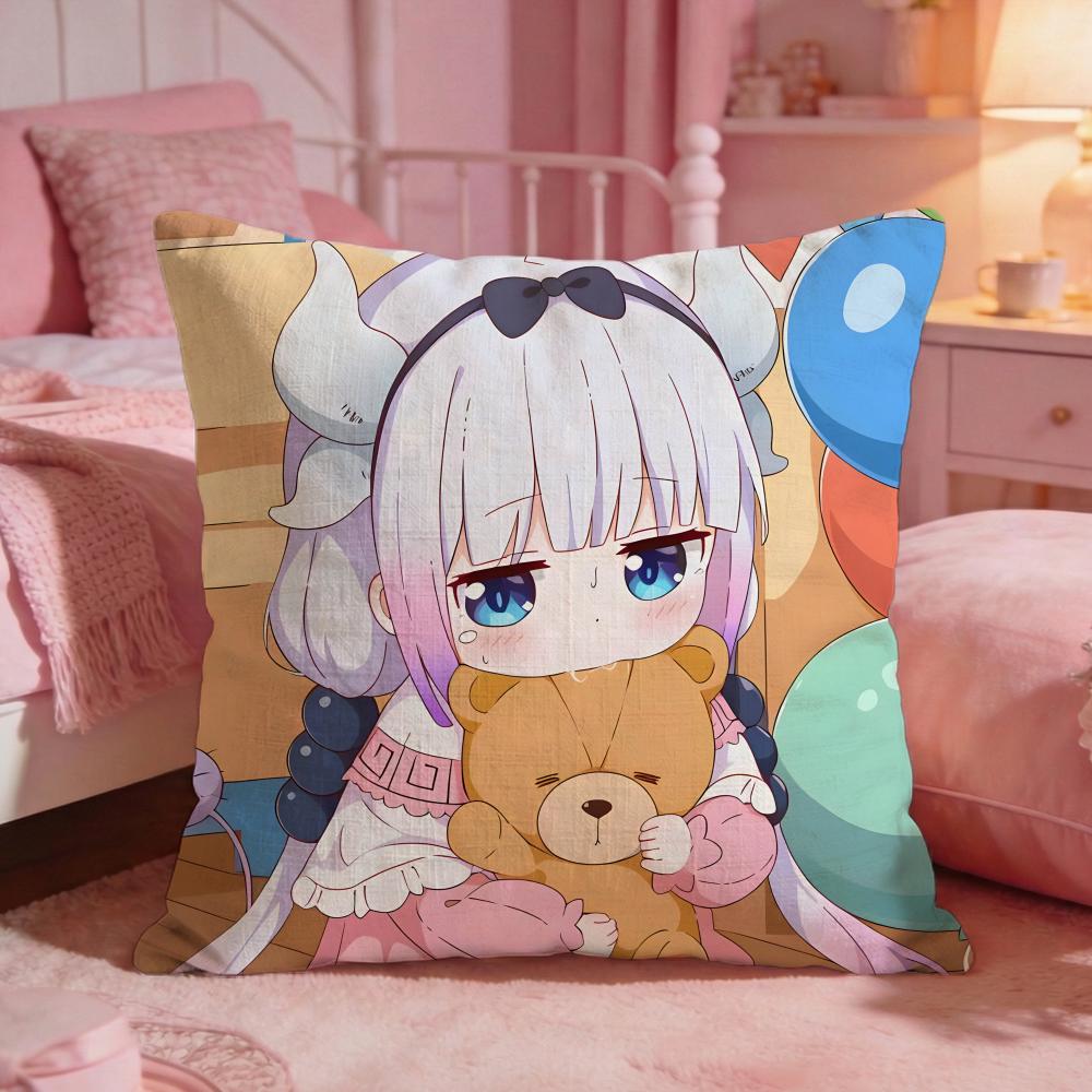 Miss Kobayashis DDragon Maids Cushion Cover Premium Comfort Reversible Pillow CoveTwo In One Design For Any Room  Car Interior