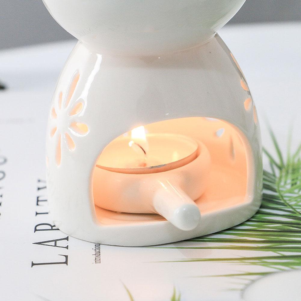 Weißer Keramik Räuchergefäß Kerze Ätherisches Öl Aromatherapie Diffusor Hohl Heizofen Naher Osten Heimdeko Ornament