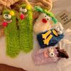 1 paar Frauen Winter Socken Cartoon Dekor Dicken Plüsch Elastische Anti-rutsch Gemütliche Fuzzy Verdickte Mid-rohr Boden socken Schlafen Socken