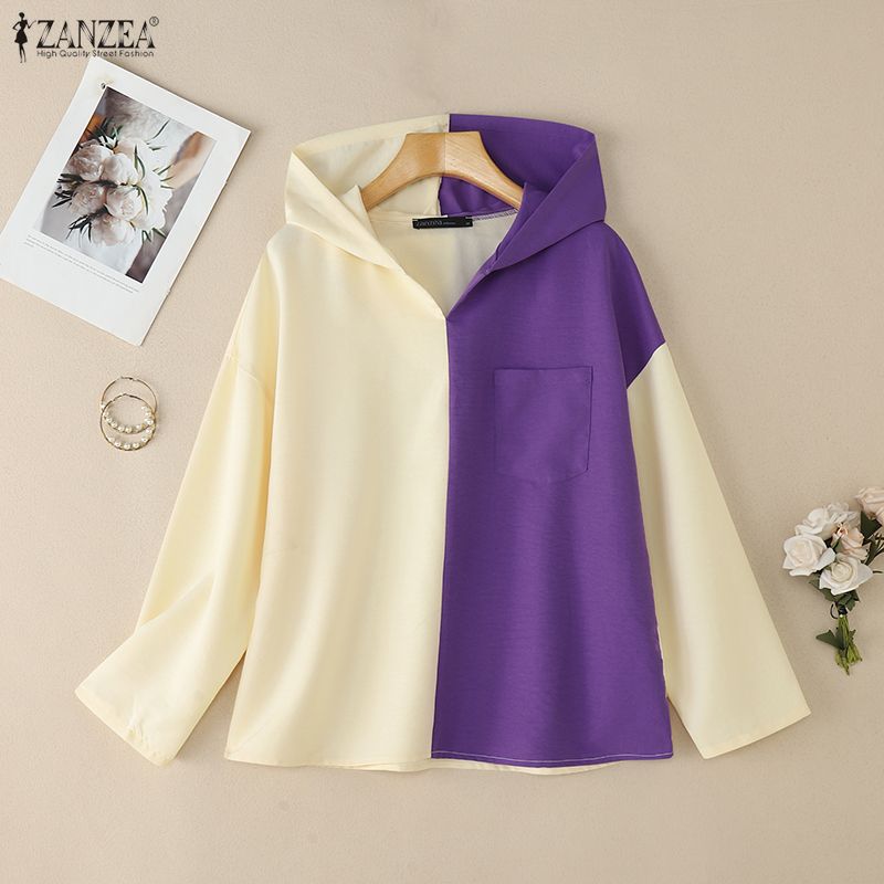 ZANZEA Women Casual Hoodies Loose Long Sleeve Blouse