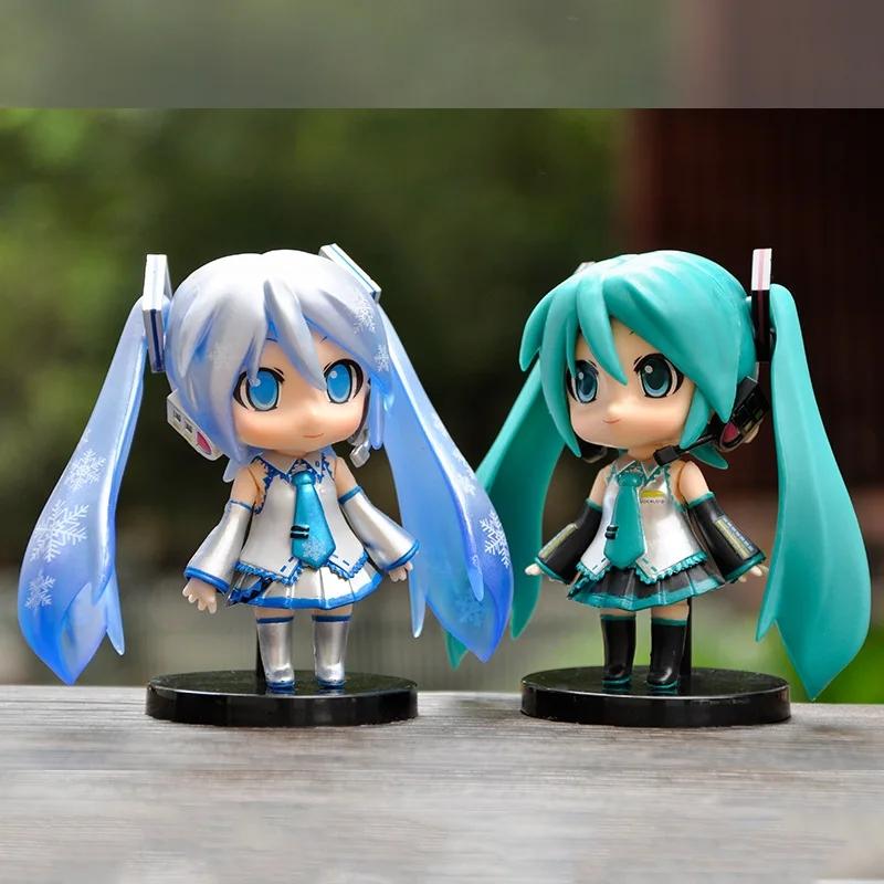 Japanisches Anime-Modell Hatsune Miku kawaiii Mädchen PVC-Modell Puppen-Set Weihnachtsspielzeug Schreibtisch Kuchen Dekoration niedlich