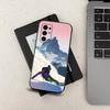 Sport Snowboarding Art For Samsung Galaxy A73,31,32,72,41,53,52,71,22,5G,Note,J7,8,9 Soft Black  Silicone Phone Case