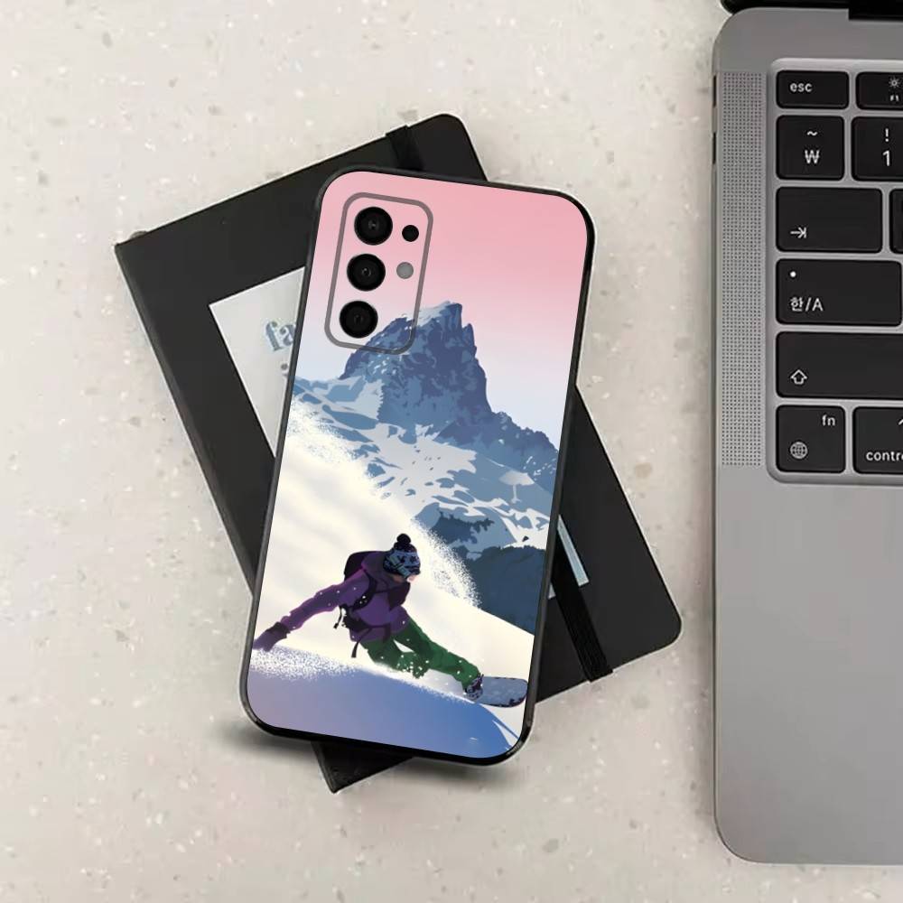 

Sport Snowboarding Art For Samsung Galaxy A73,31,32,72,41,53,52,71,22,5G,Note,J7,8,9 Soft Black Silicone Phone Case SamsungNote10Pro
