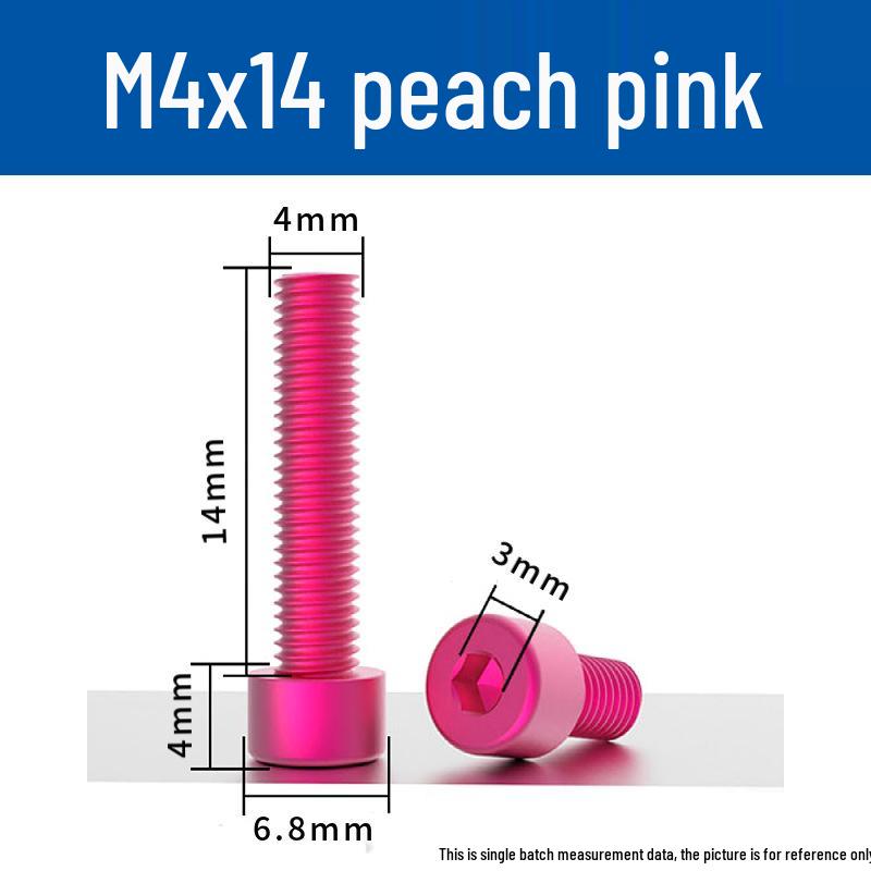 Šroub s vnitřním šestihranem M4 z eloxované hliníkové slitiny s válcovou zápustnou hlavou, antikorozní, barevná povrchová úprava.