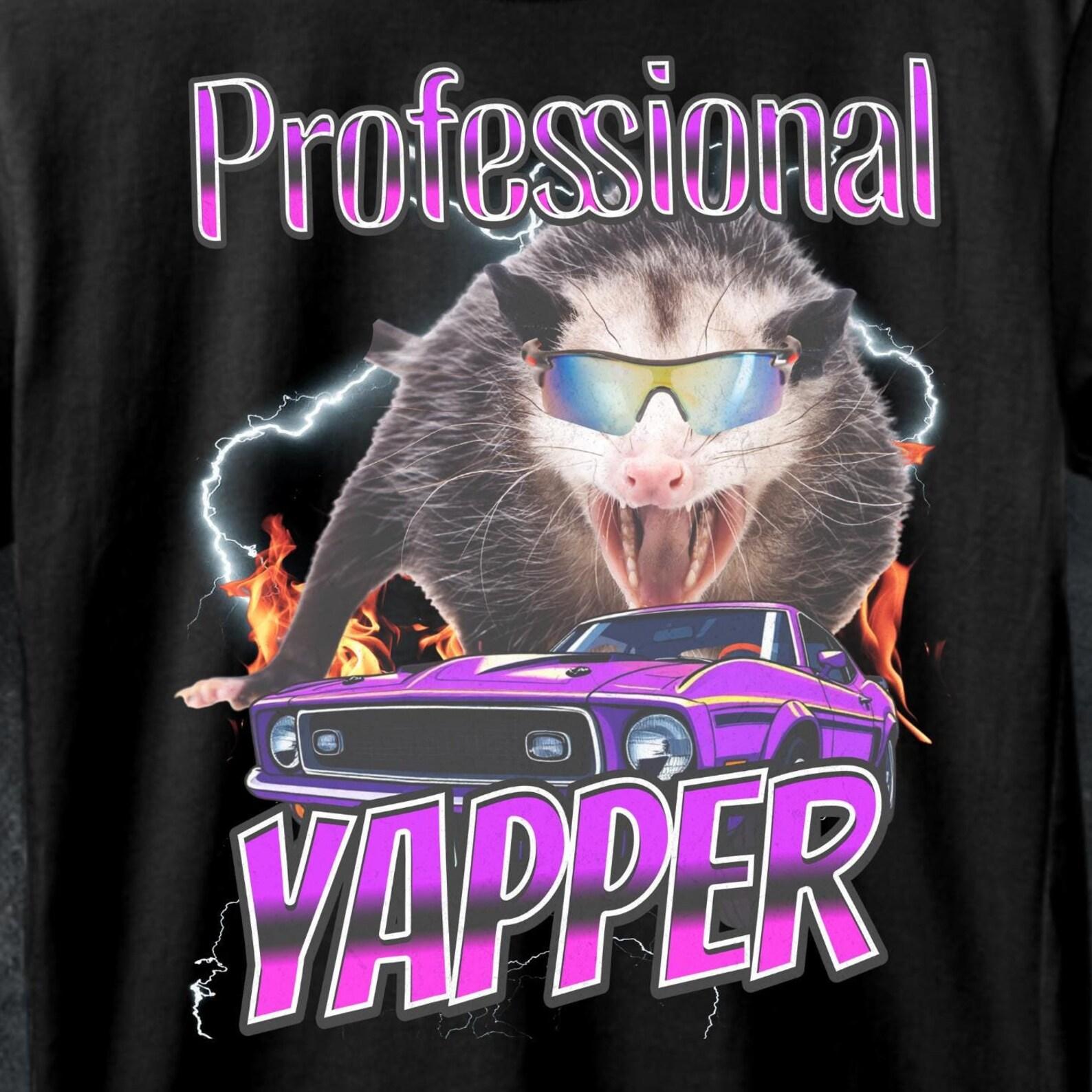 Funny Opossum Meme Shirt: Professional Yapper Graphic Tee M