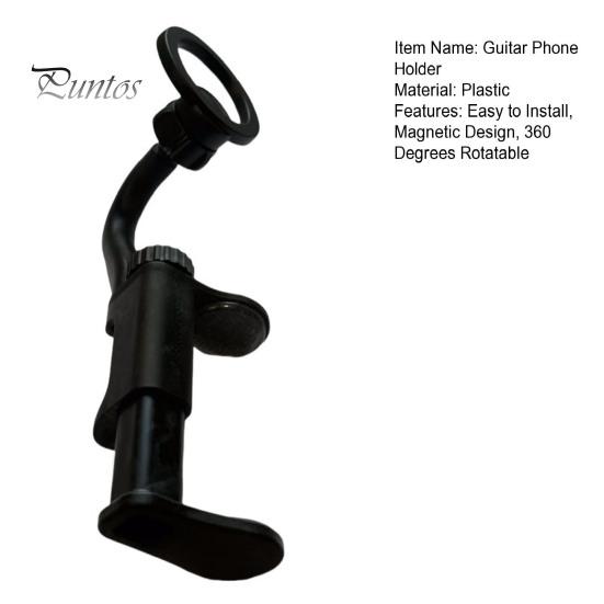 Gitarren-Telefonhalter, 360 Grad drehbar, verstellbar, universell, für Akustik-, klassische E-Gitarre, Bass, Ukulele, zum Aufstecken, Handyhalterung