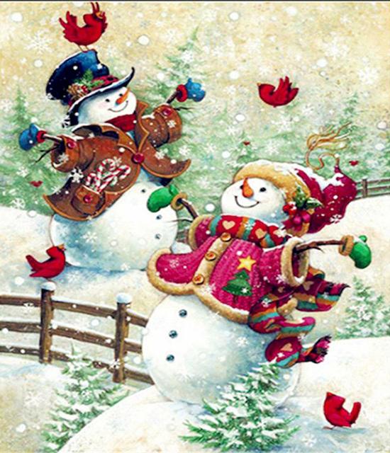 RUOPOTY Malování podle čísla Vánoční ručně malované jedinečné dárky Nástěnné obrazy podle čísla Sady sněhuláka do obývacího pokoje