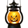 Halloween Pumpkin Lantern with LED Light, Portable Retro Horse Lantern with Funny Pumpkin Faces, Safe Flame-Free Halloween Decoration for Indoor