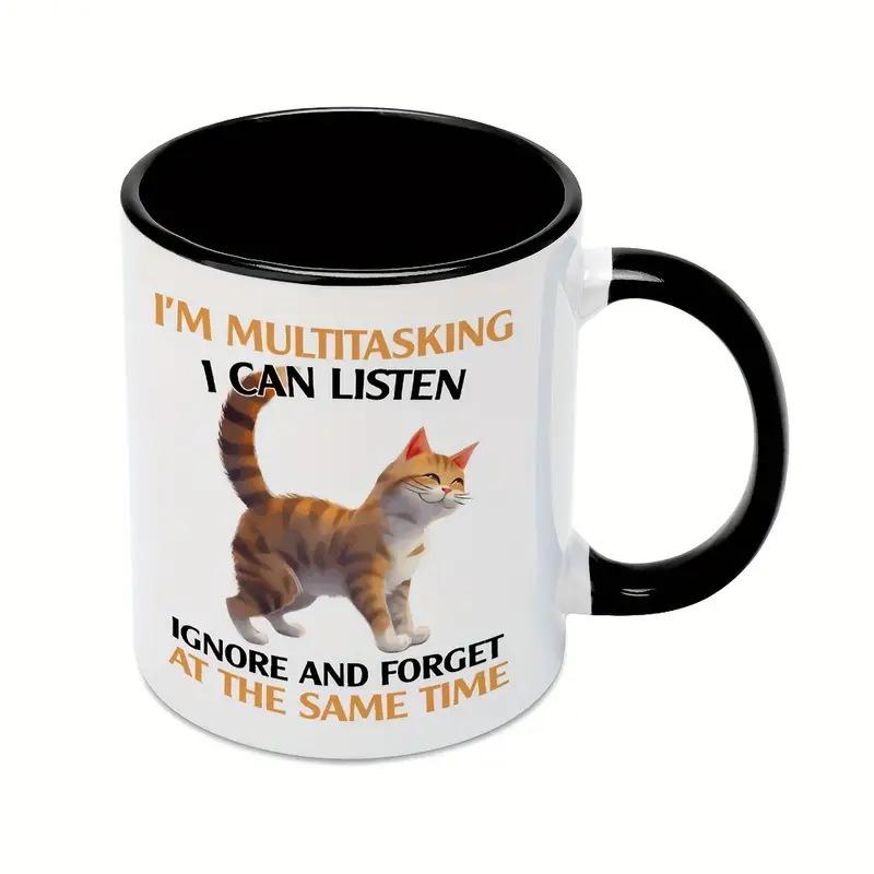 

Черный кот Черный кот Котенок Керамическая кружка для кофе Котенок Чайная чашка Temu Новый Мяу 301-400ml