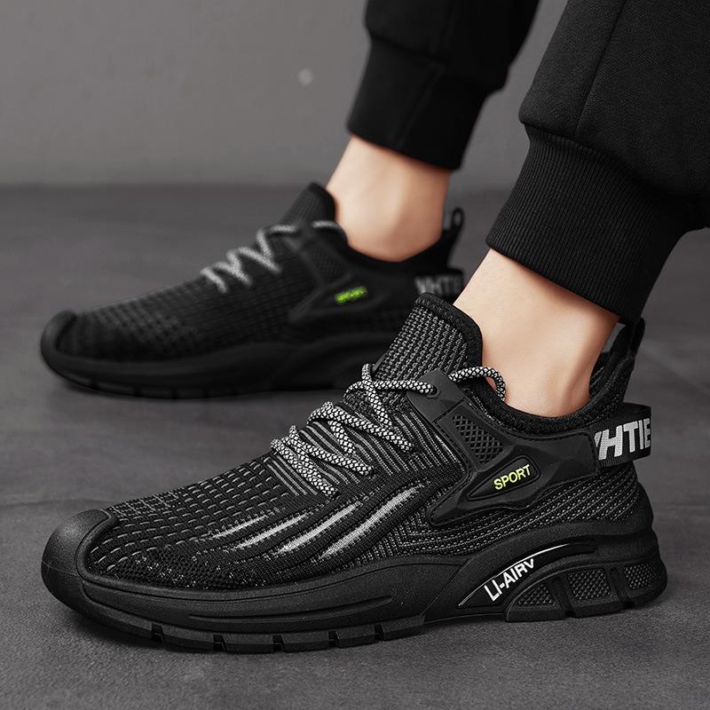 Men's shoes summer breathable deodorant mesh thin mesh shoes men's casual running light soft sole sports trendy shoes