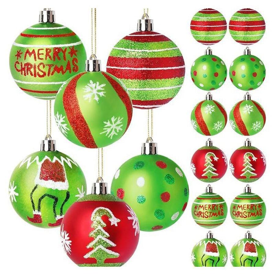 

12 pieces of 2.4-inch Christmas hanging decorative balls, red and green Christmas tree pendants красный/зелёный