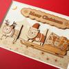 KINOWA "Christmas Cat" Woodcut Original Handmade Kit Cat Made in Japan